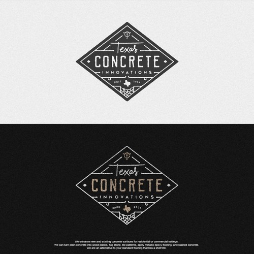 Rustic brand with the title 'Texas Concrete Innovations'