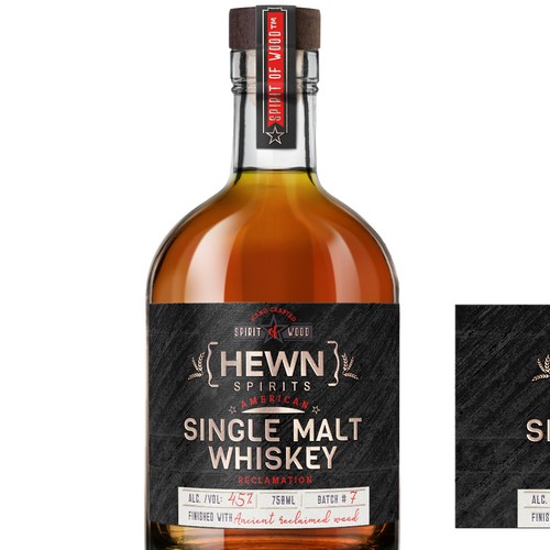 Package label with the title 'Whiskey Label Design for Craft Distillery'