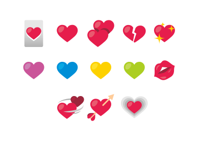 Messaging design with the title 'Emoji Love Icons'
