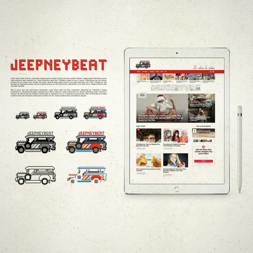 Game illustration with the title 'Jeepney Beat Pixel Design'