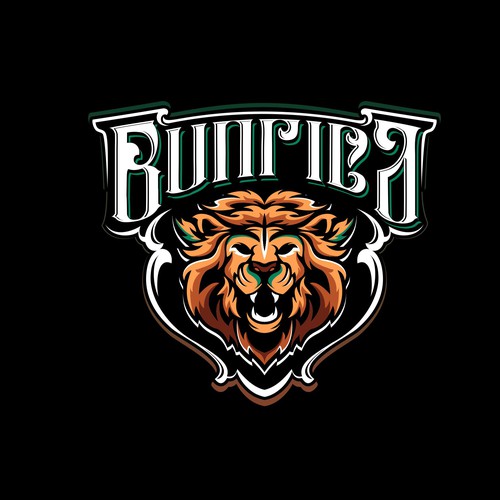 Lion brand with the title 'Lettering and mascout logo'