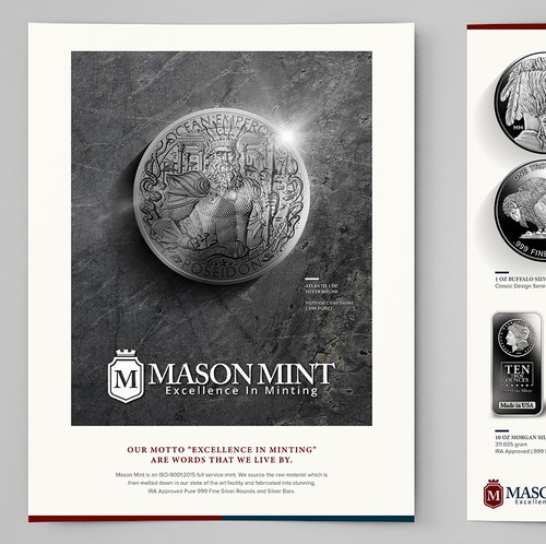 Mint design with the title 'Flyer for a Coin Minting Company'