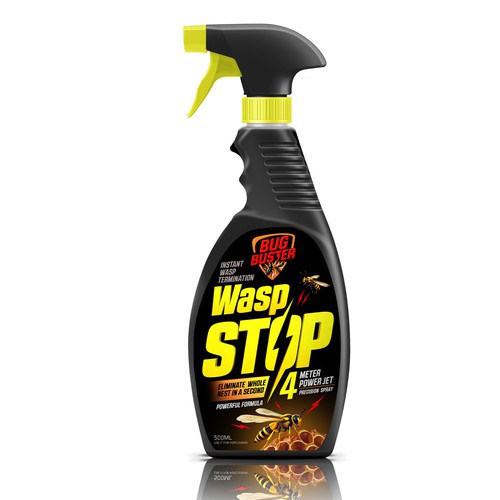 Packaging with the title 'Wasp spray design '