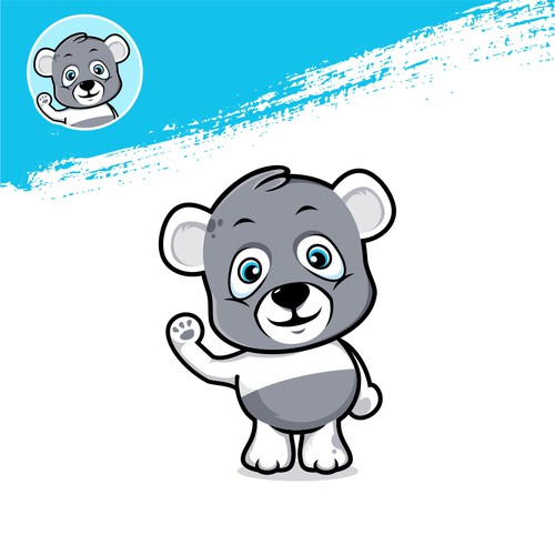 Simple illustration with the title 'Illustrated bear for animation'