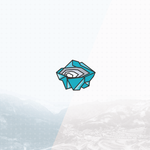 Flat design with the title 'Unique mining logo'