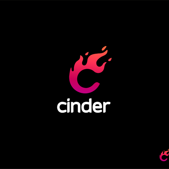 Burning design with the title 'cinder'
