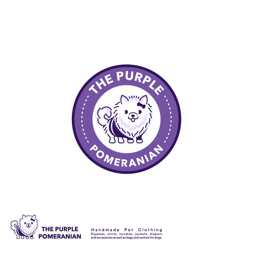 Girly design with the title 'Cute logo for handmade pet clothing...'