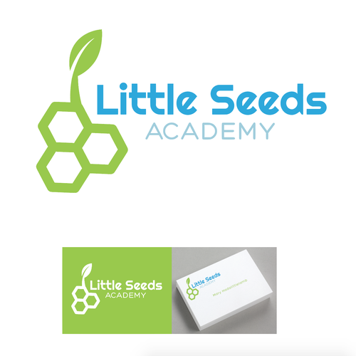 Preschool logo with the title 'Little Seeds Academy Logo'