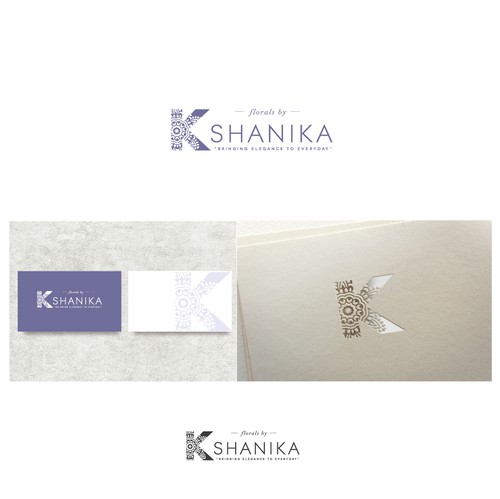 Stencil design with the title 'Floral by K Shanika'