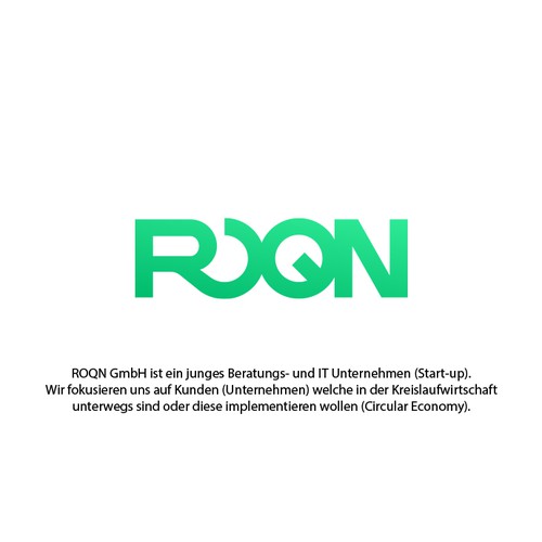 Typeface design with the title 'ROQN'