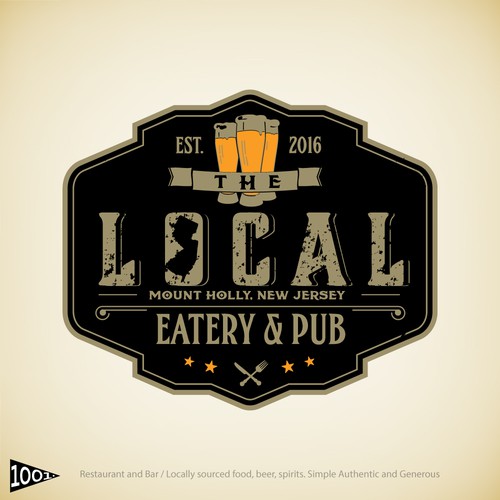 Gastropub logo with the title 'The Local Eatery & Pub'