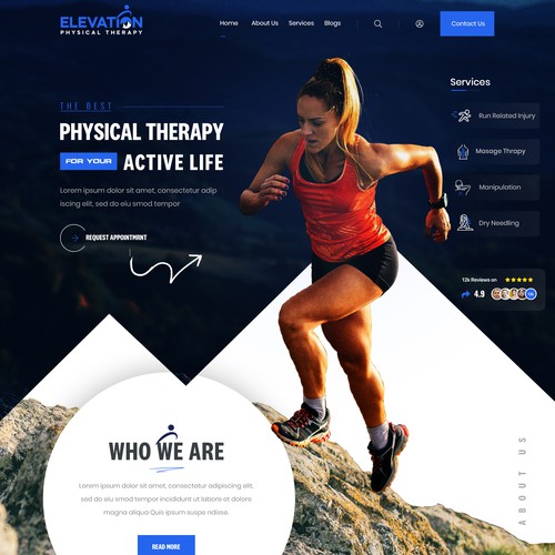 Health website with the title 'Physical Therapy Website Design'