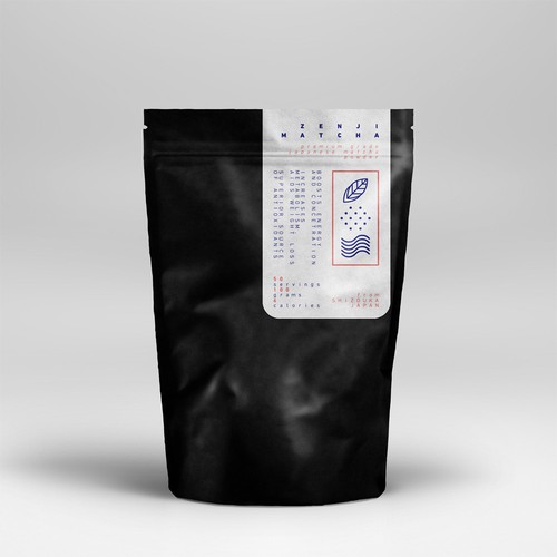 Japanese label with the title 'ZENJI MATCHA'