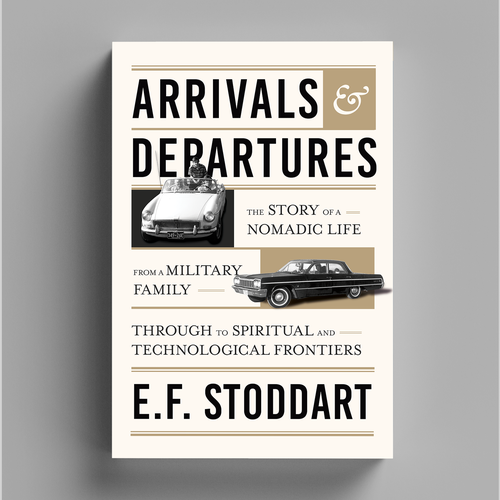 Spiritual book cover with the title 'Book cover for Arrivals & Departures — Memoir.'
