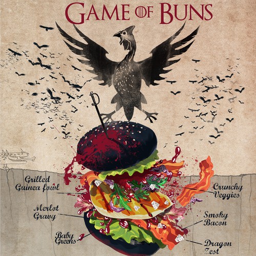 Adobe Photoshop artwork with the title 'Crazy Wolf Burger'