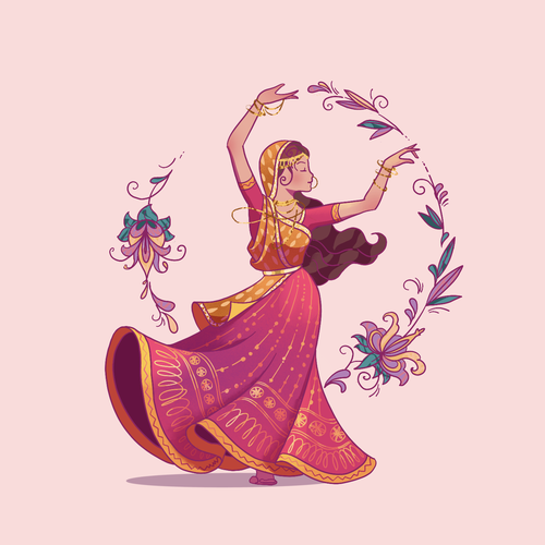 Indian design with the title 'Indian Princess Illustration'