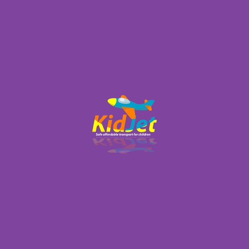 Jet logo with the title 'kids air plane logo'