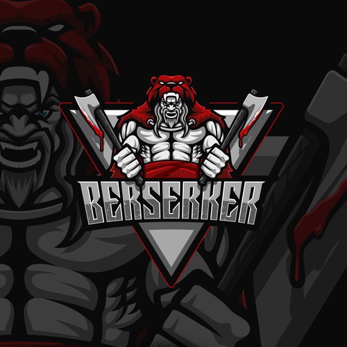 Esports logo with the title 'Aggressive Viking Mascot for eSport Team'