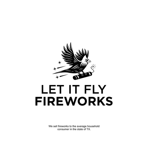 Complex logo with the title 'Let It Fly Fireworks'