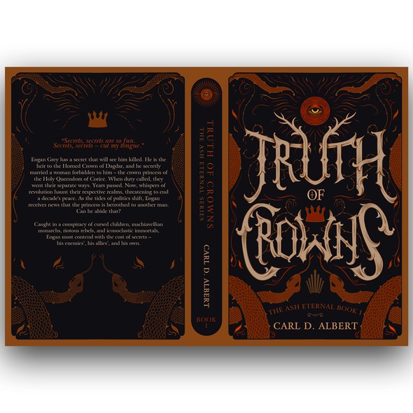 Handmade book cover with the title 'Truth of Crowns by Carl D. Albert'