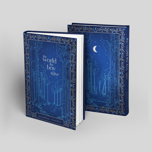 Blue book cover with the title 'the world the boy saw'