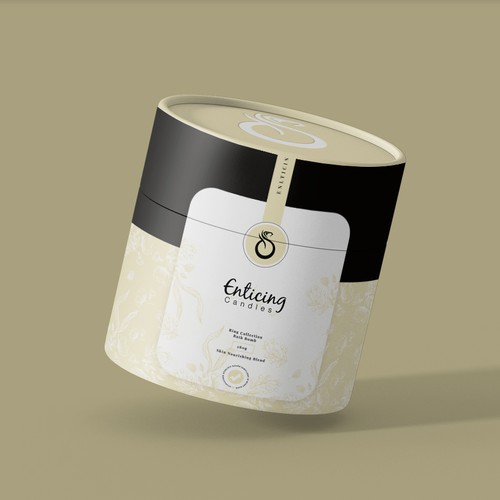 Pattern packaging with the title 'Packaging tube and candle label'