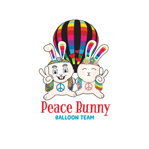 Rabbit logo with the title 'Mascot for a Hot Air Balloon'