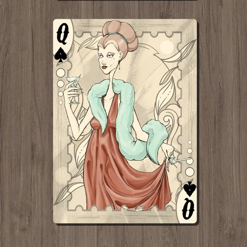 Playing card design with the title '1920's Themed Poker Cards'