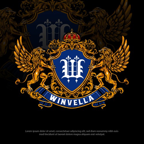 King brand with the title 'coat of arms family crest logo'