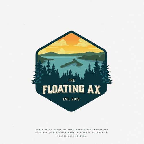 Silhouette logo with the title 'Floating Ax'