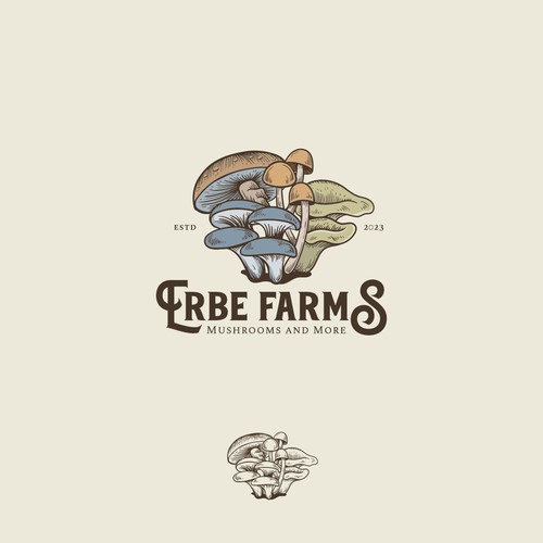 Farm brand with the title 'logo mushroom'