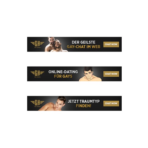 Banana design with the title 'Banner-Set for a Gay-Chat-Site'