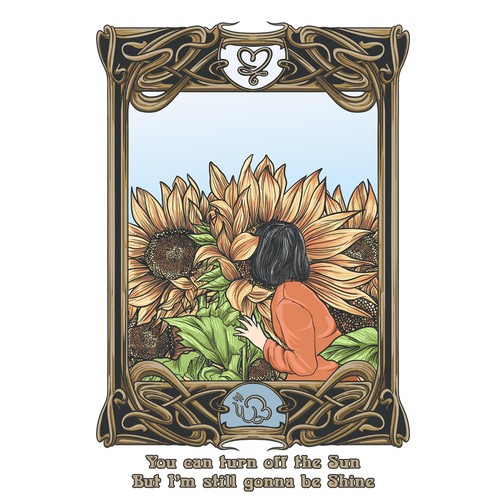 Art Nouveau design with the title 'Sunshine'