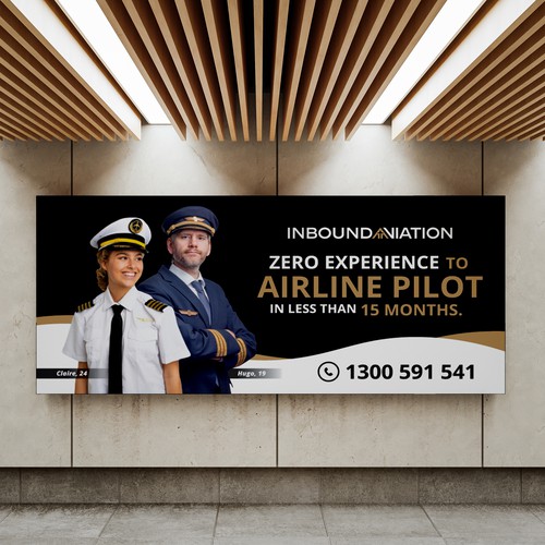 Airline design with the title 'Sign board design'