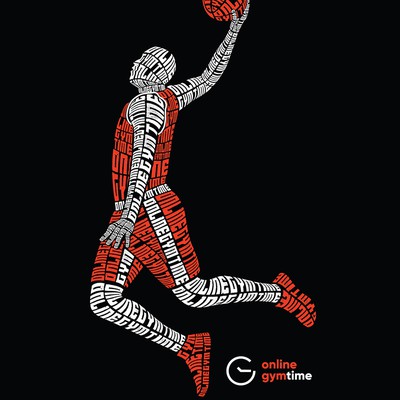 Typography Basketball Player