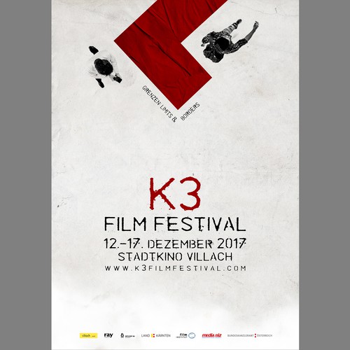 White design with the title 'Poster for K3 Film Festival'