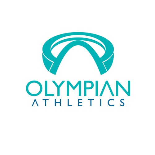 Turquoise logo with the title 'Simple Flat Logo for Sport Company'