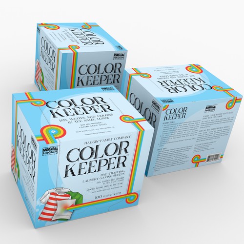 Laundry design with the title 'Color Keeper Packaging | Haggin Family Company'