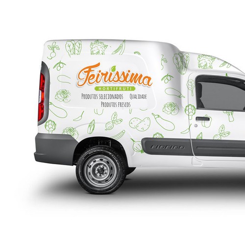 Vehicle graphic design with the title 'Fessimia partial wrap'