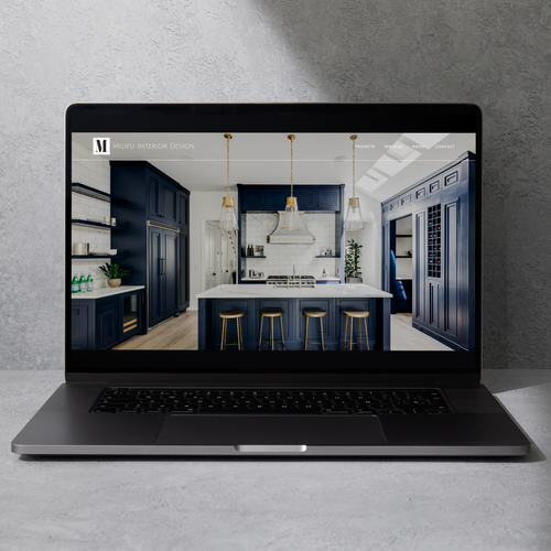 Interior design website with the title 'Milieu Interior Design'