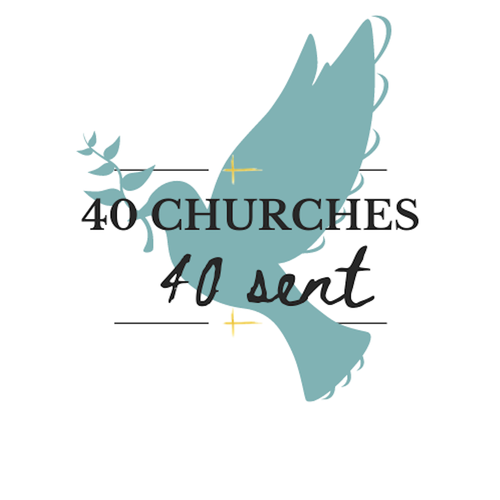 Dove logo with the title '40 Churches | 40 Sent Logo'