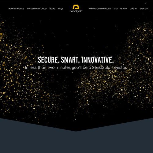 Gold website with the title 'Web page concept for SendGold'