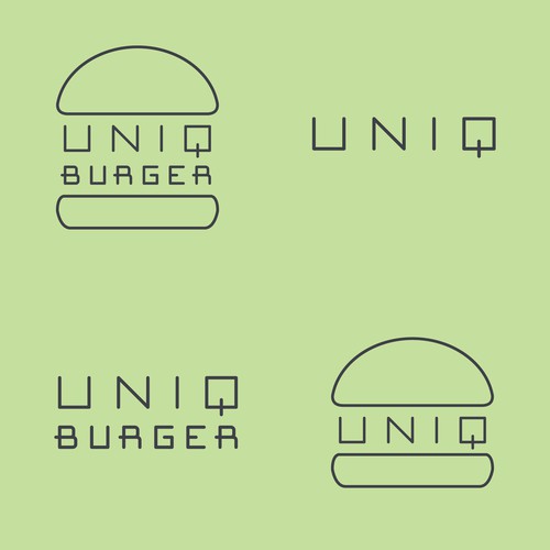Food truck logo with the title 'Unique monoline type & mark for food truck'
