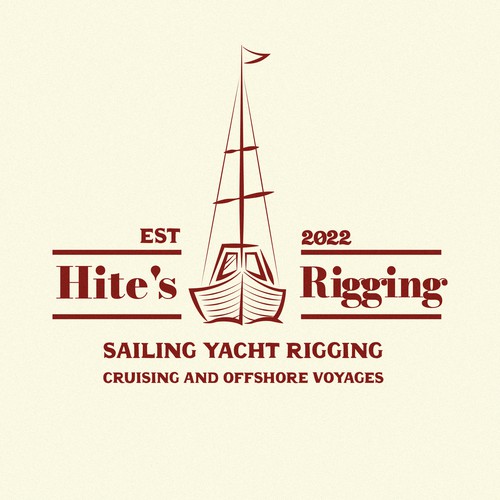 Sailboat logo with the title 'Logo for Hite's Rigging'