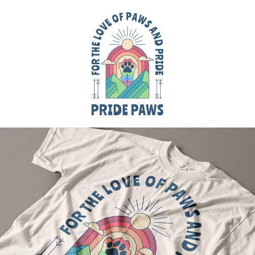 Pride design with the title 'T-shirt design for Pride Paws'