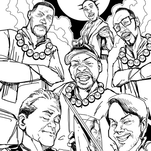 Cartoon artwork with the title 'Wutang Clan'