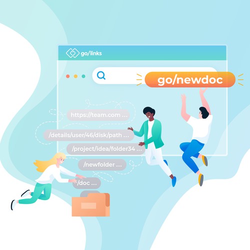 Screen design with the title 'Illustration for a tech startup website'