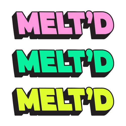 Mushroom logo with the title 'MELT'D LOGO DESIGN'