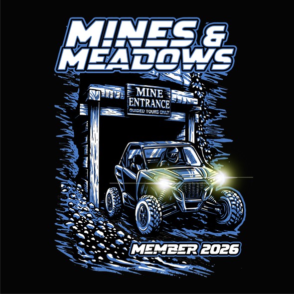 Adventure t-shirt with the title 'Mines & Meadows'