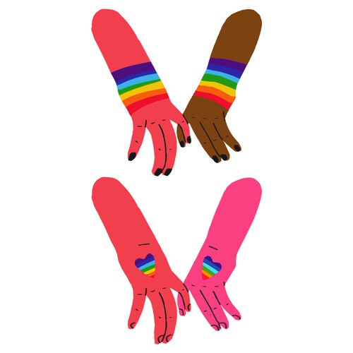 Sticker artwork with the title 'Stickers highlighting LGBTQ pride'